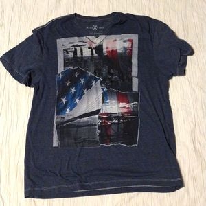 Marc Ecko Cut & Sew New York City Bridge Tshirt Sz L V-neck